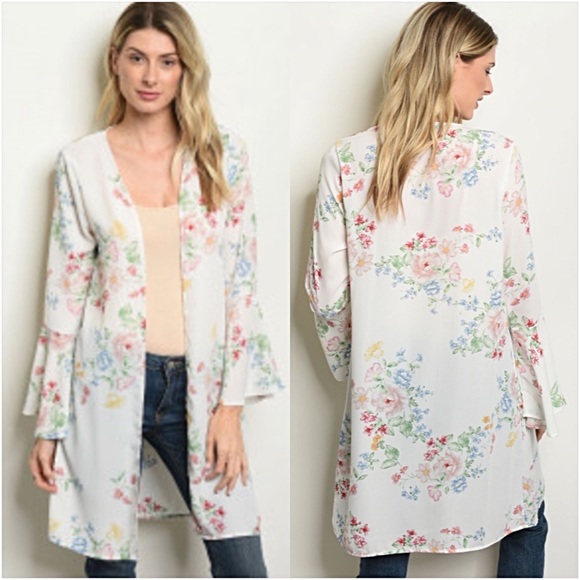 Gorgeous Boho Cardi Kimono Coverup Bell Sleeves ML - Picture 5 of 5